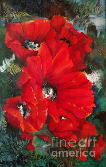 Poppies in Light Painting by Pamela Shearer