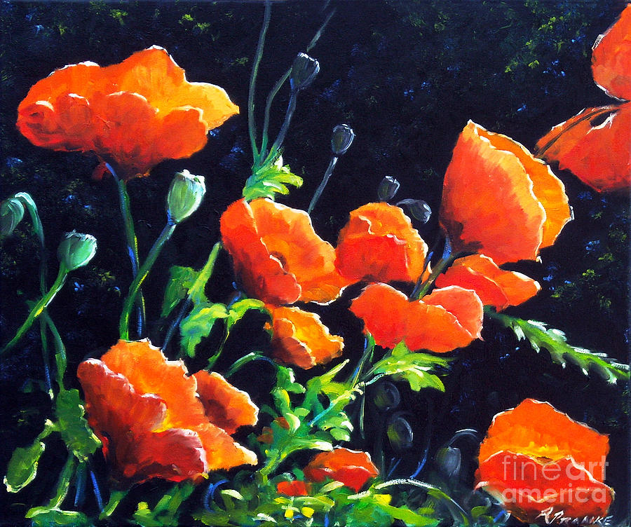 Poppies in the light Painting by Richard T Pranke