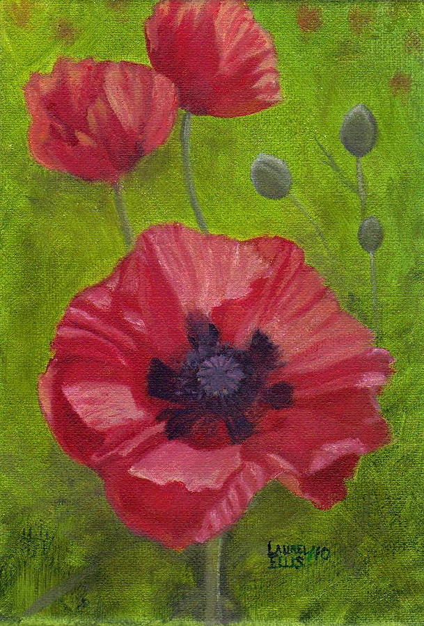 Flowers Painting - Poppies by Laurel Ellis Flowers Painting - Poppies by Laurel Ellis