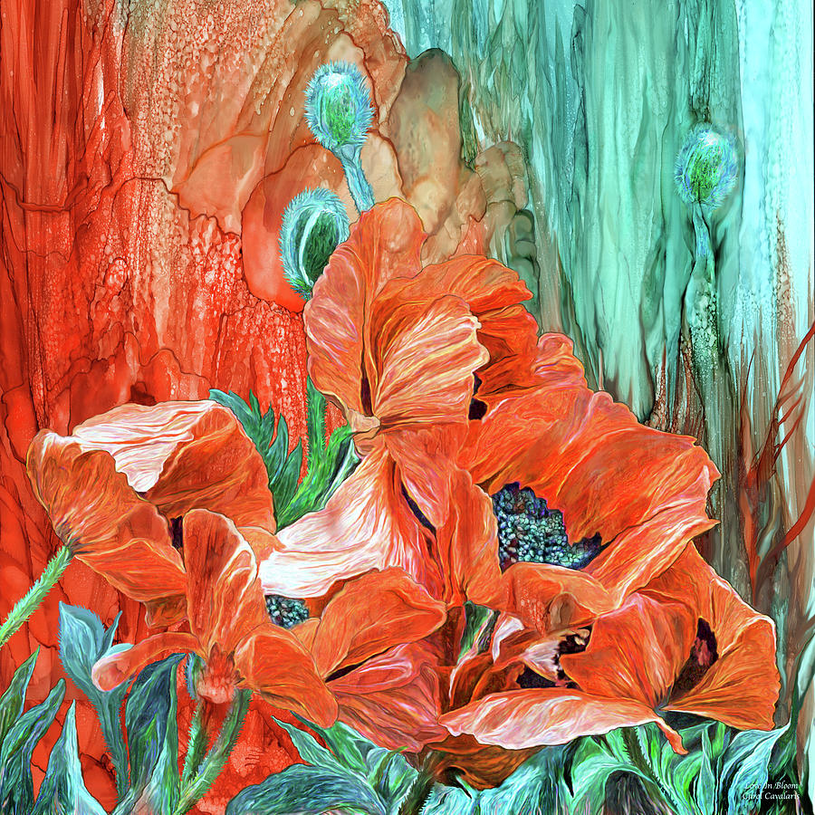 Poppies - Love In Bloom Mixed Media by Carol Cavalaris