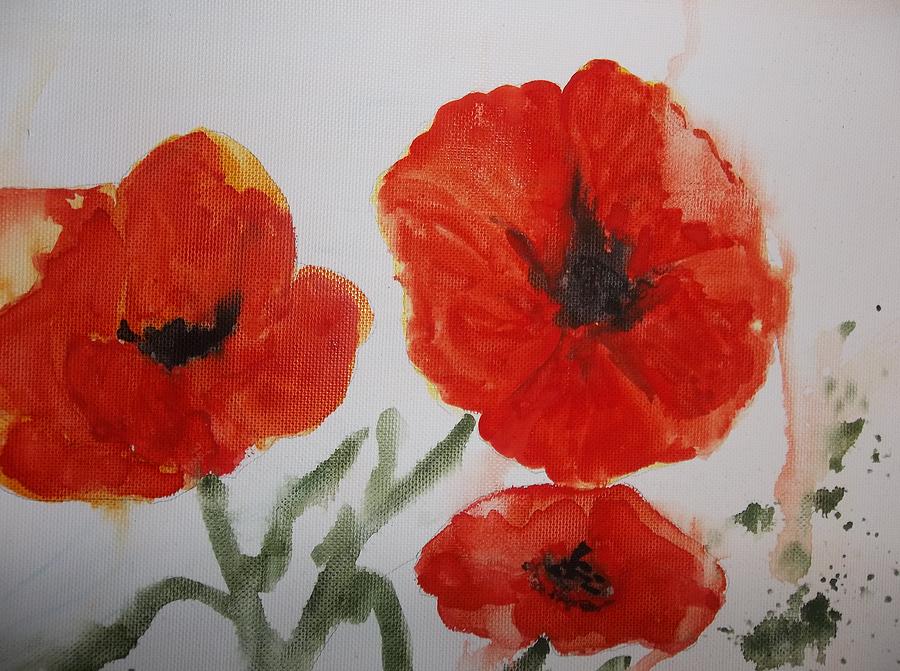 Poppies on Linen by Audrey Bunchkowski Poppies on Linen by Audrey Bunchkowski