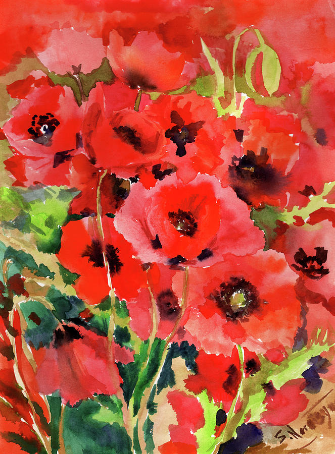 Poppies Painting by Suren Nersisyan