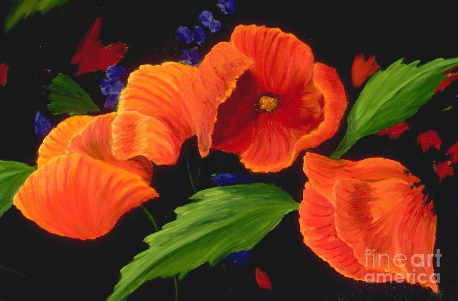 Poppies to the Right Painting by Mary Erbert