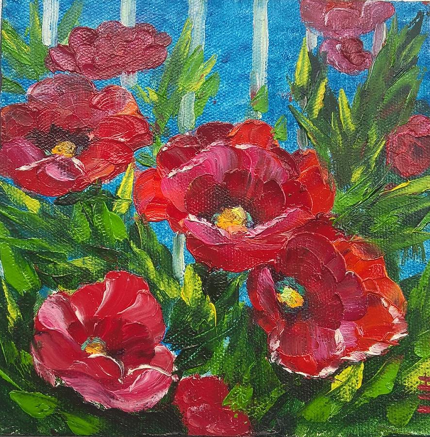 Poppies Painting by Uttama Sharma - Fine Art America