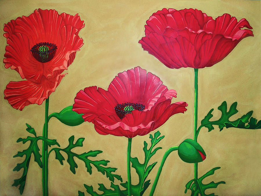 Poppies Painting by Vlasta Smola