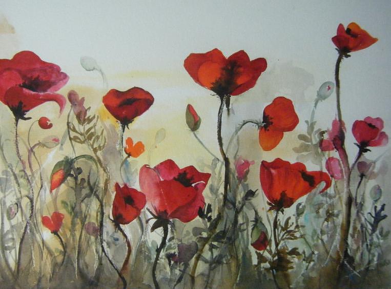 Poppies Painting by Yasmin Modi | Fine Art America