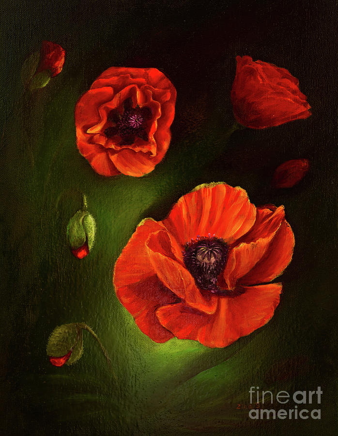 Poppies Painting by Zina Stromberg