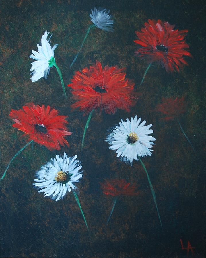 Poppin Daisies Painting by Leslie Allen