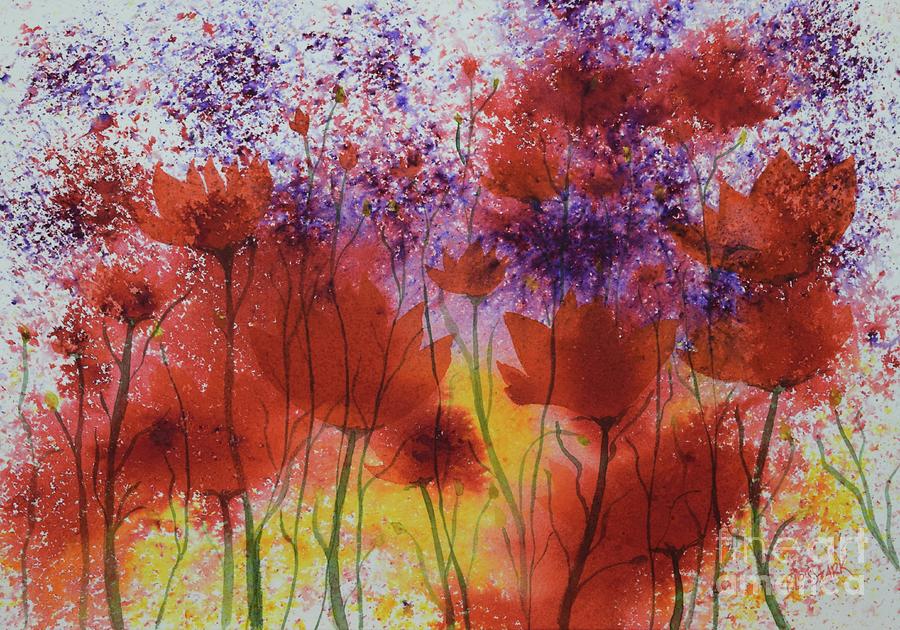 Popping Poppies  Painting by Barrie Stark