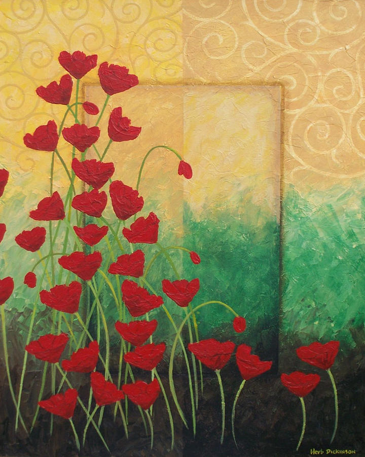 Abstract Painting - Poppis Poppies by Herb Dickinson