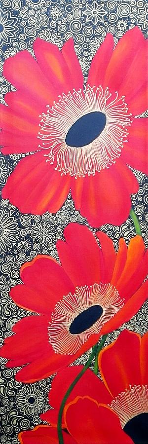 Poppy Bling Painting by Carol Sabo
