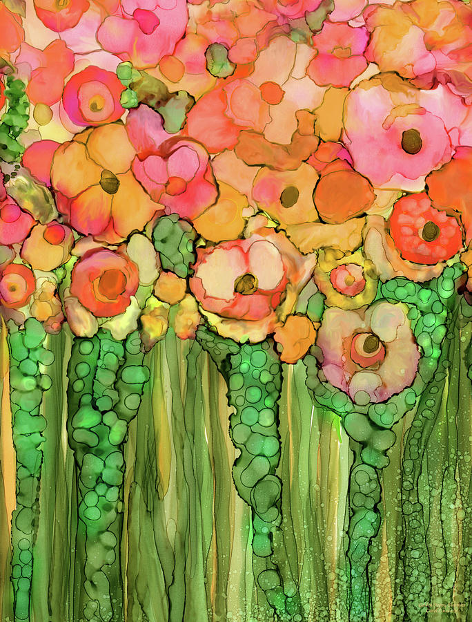 Poppy Bloomies 1 - Orange Mixed Media by Carol Cavalaris