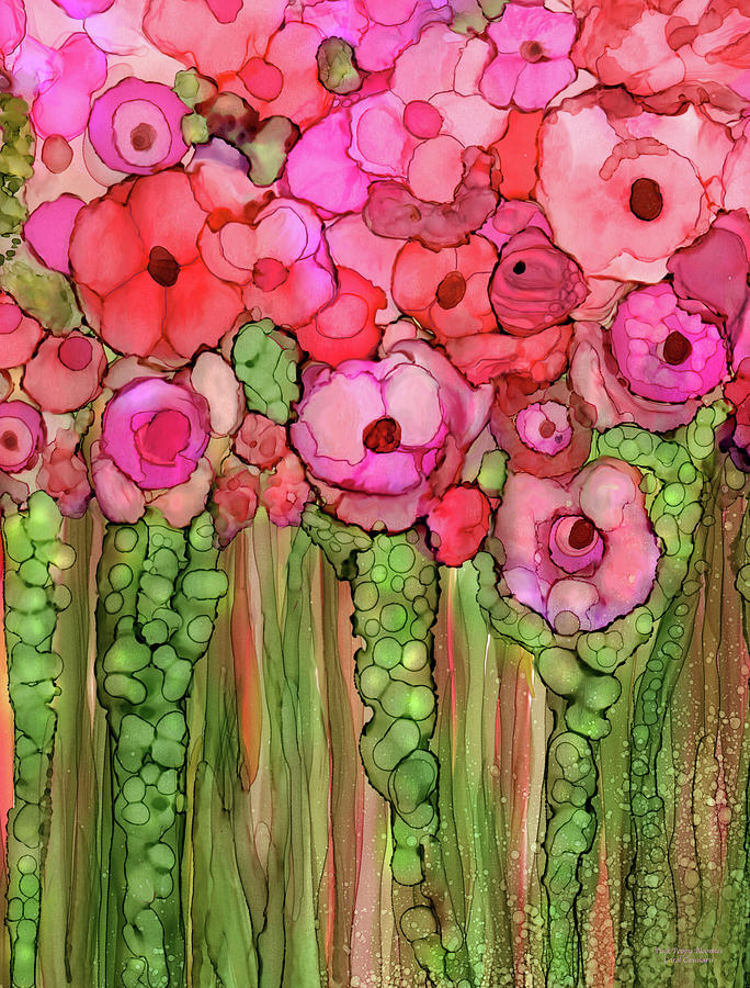 Poppy Bloomies 1 - Pink Mixed Media by Carol Cavalaris