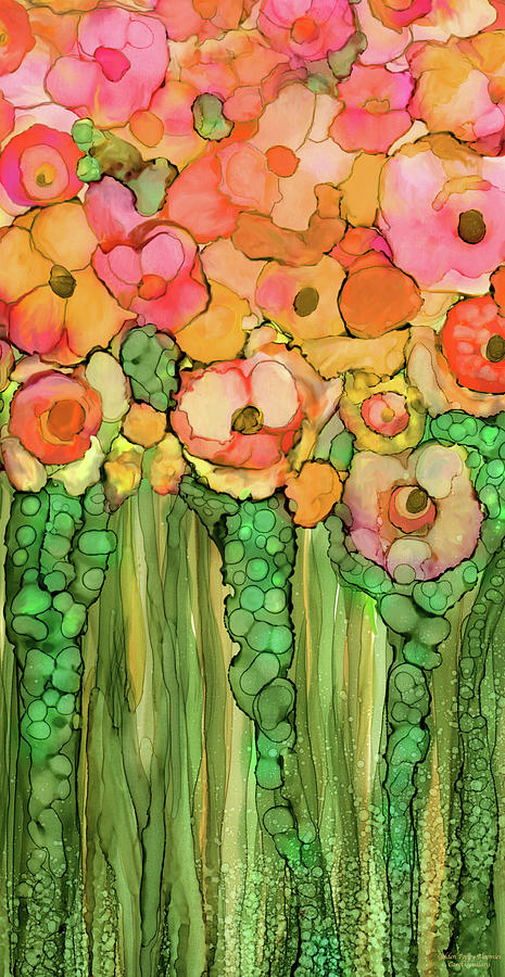Poppy Bloomies 2 - Orange Mixed Media by Carol Cavalaris