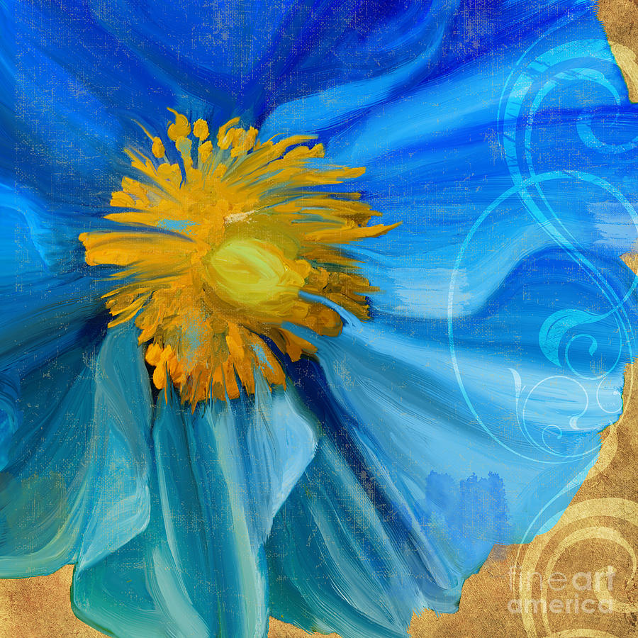 Poppy Painting - Poppy Blues I by Mindy Sommers