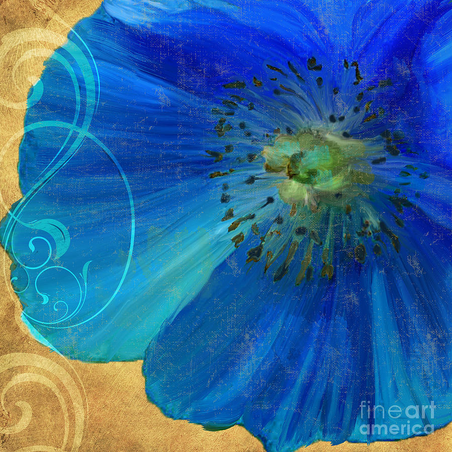 Poppy Blues II Painting by Mindy Sommers
