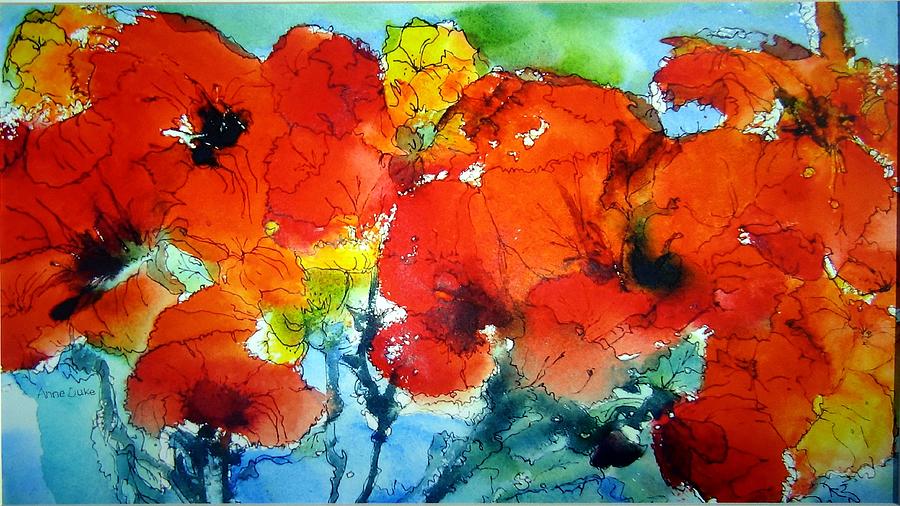 Poppy Bouquet Painting by Anne Duke
