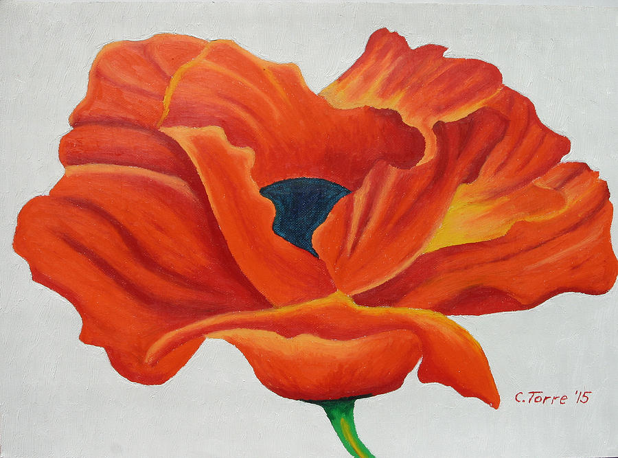 oil pastel poppy art