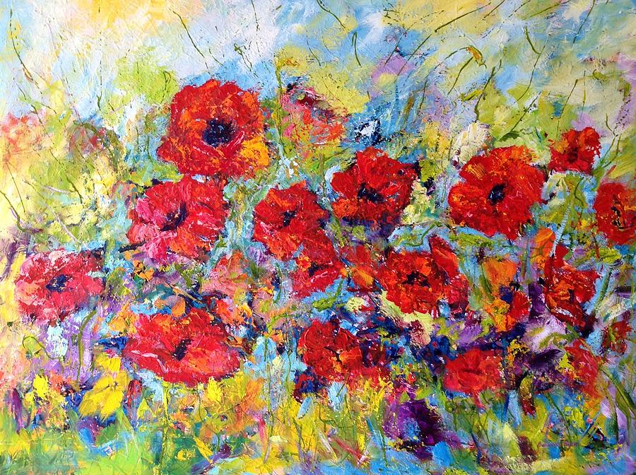 Poppy Explosion Painting by Barbara Pirkle