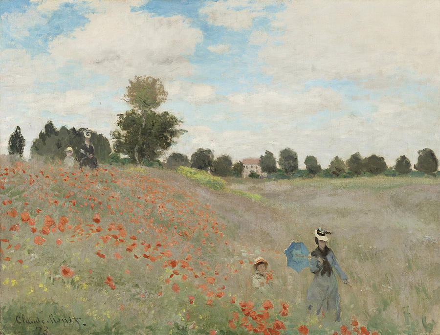 Claude Monet Painting - Poppy Field 1873 by Claude Monet
