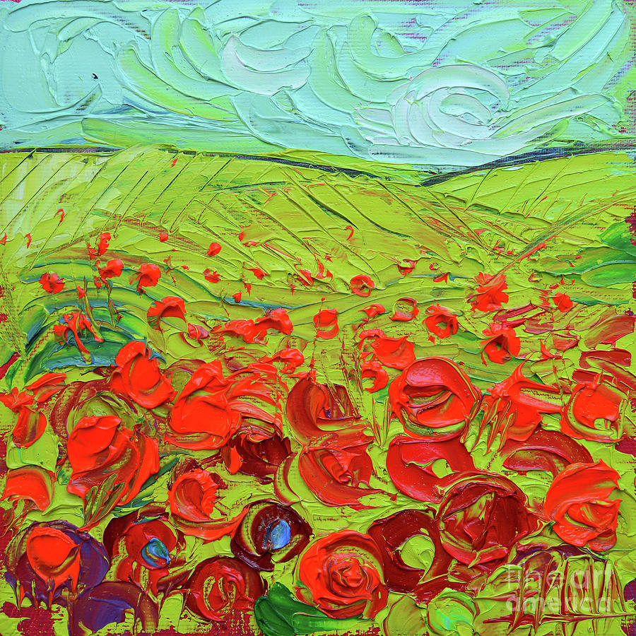 Poppy Field Etude Painting by Mona Edulesco