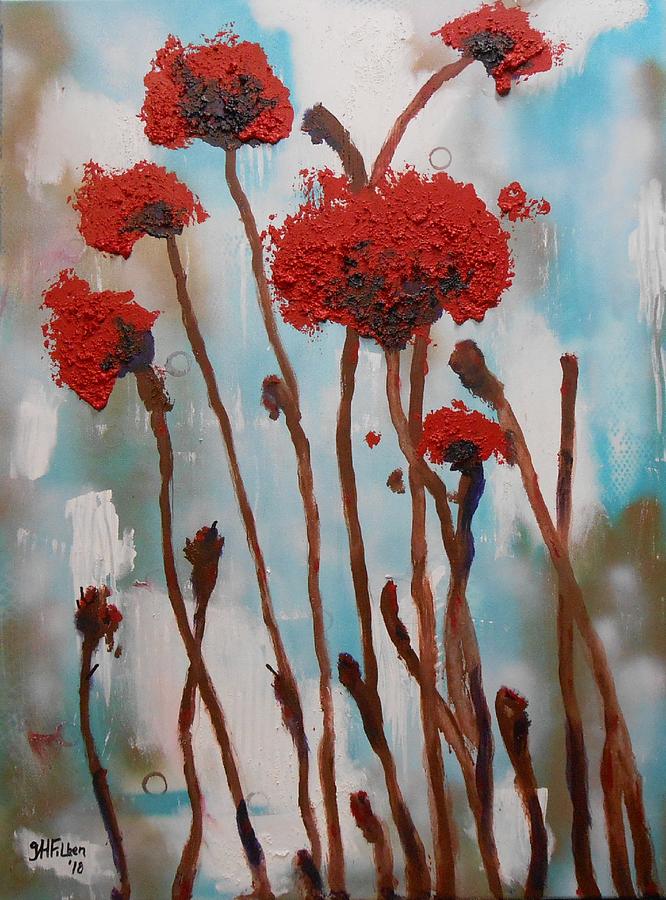 Poppy Field Painting by GH FiLben