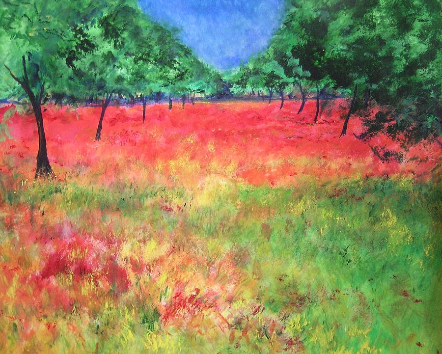 Meadow Painting - Poppy Field II by Lizzy Forrester