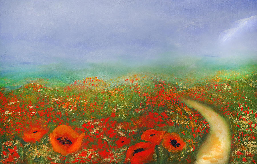 Impressionism Painting - Poppy Field Impressions by Georgiana Romanovna