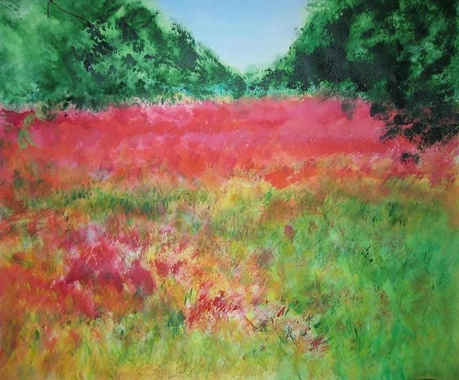 Poppy Field Painting by Lizzy Forrester