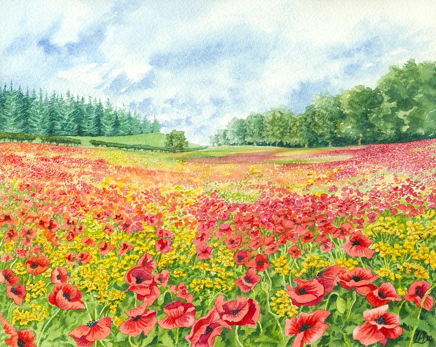 Poppy Field Painting by Lynne Henderson