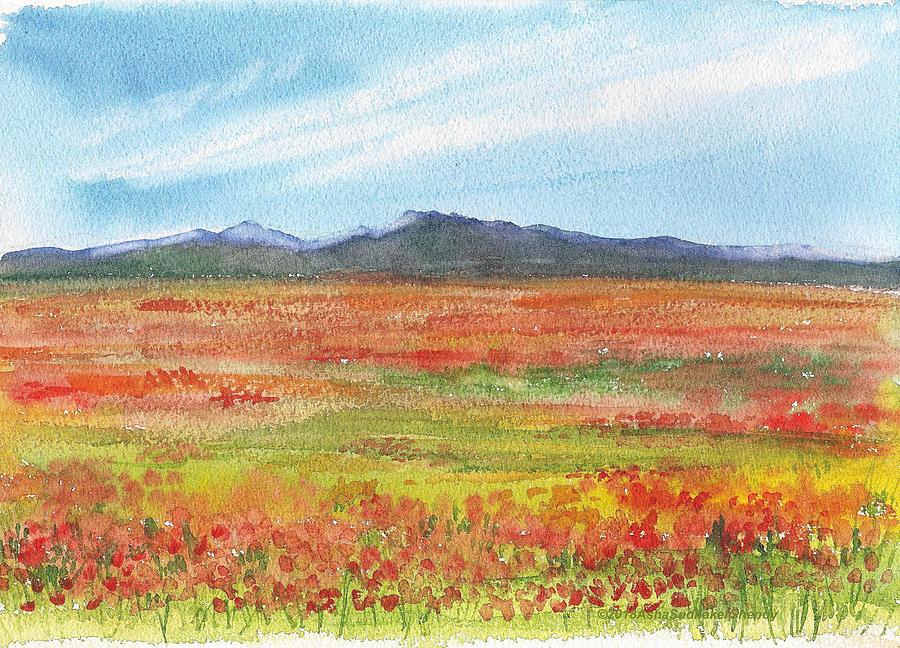 Poppy fields Painting by Asha Sudhaker Shenoy