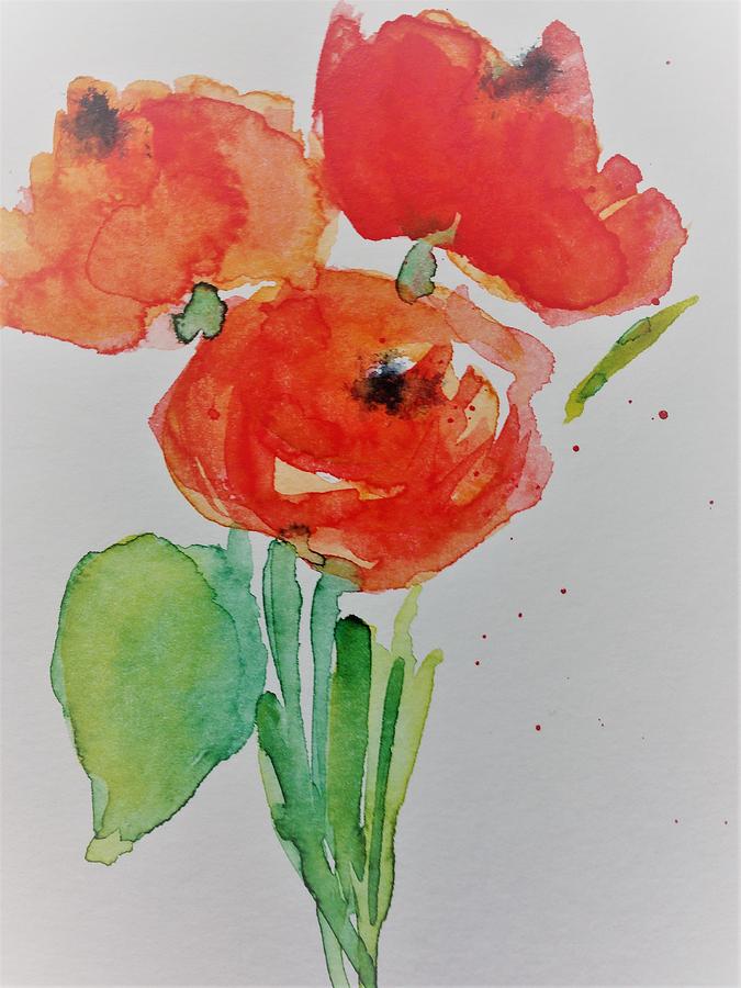 Poppy Flowers 1 Painting by Britta Zehm