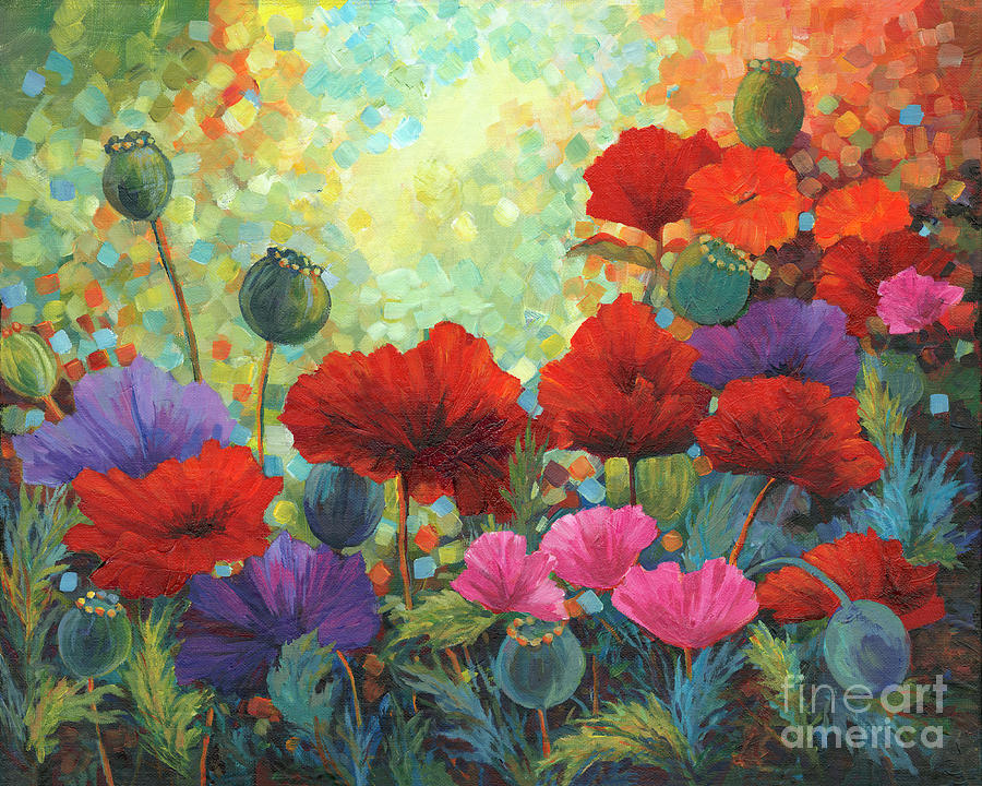 Flower Painting - Poppy Garden by Peggy Wilson
