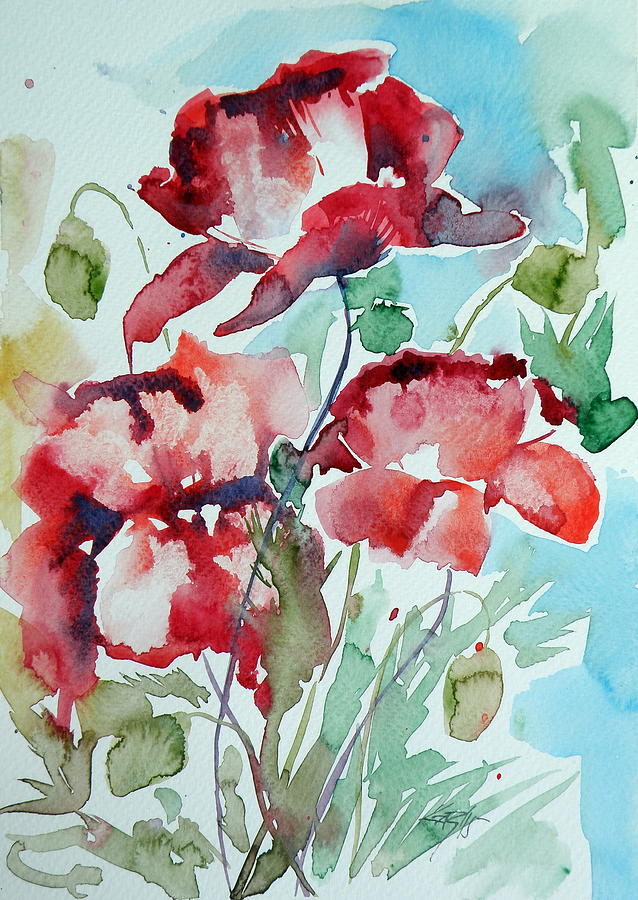 Poppy II Painting by Kovacs Anna Brigitta