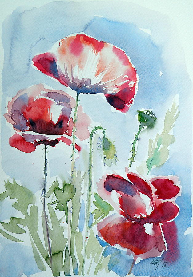 Poppy Painting by Kovacs Anna Brigitta