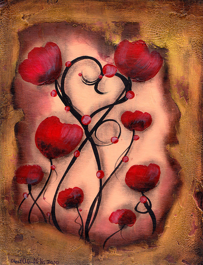 Abstract Painting - Poppy Love by Abril Andrade