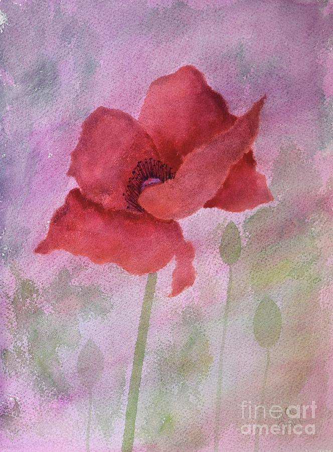 Poppy Love Painting by Barrie Stark