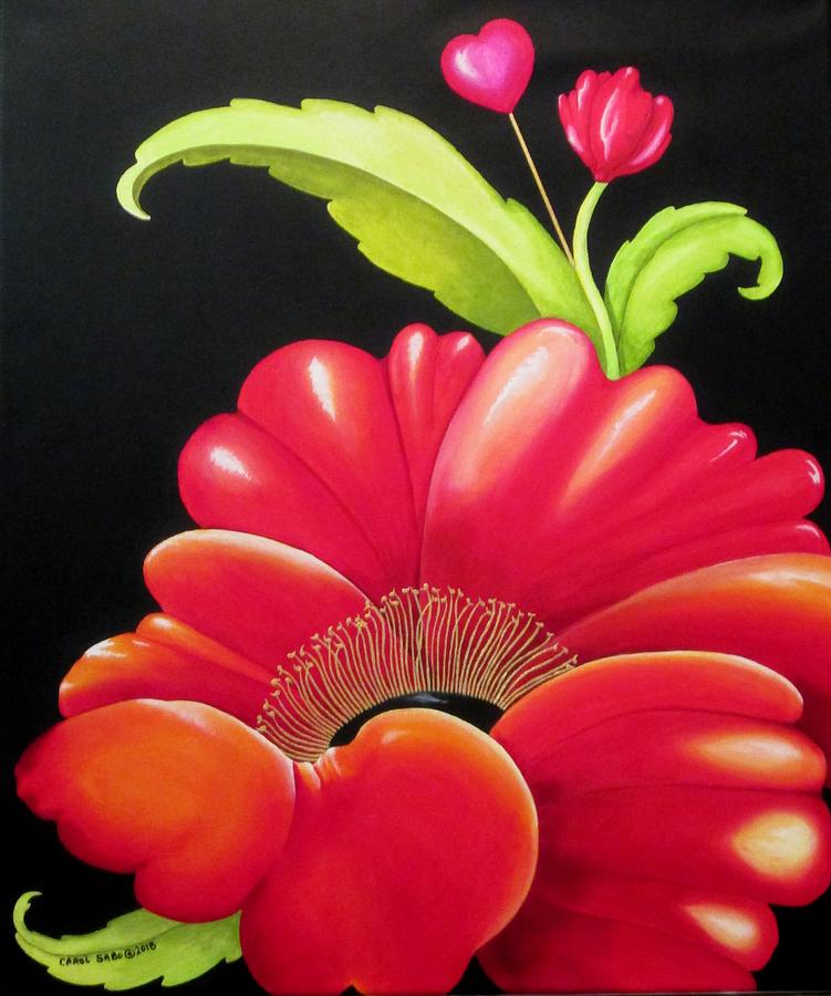 Poppy Love Painting by Carol Sabo