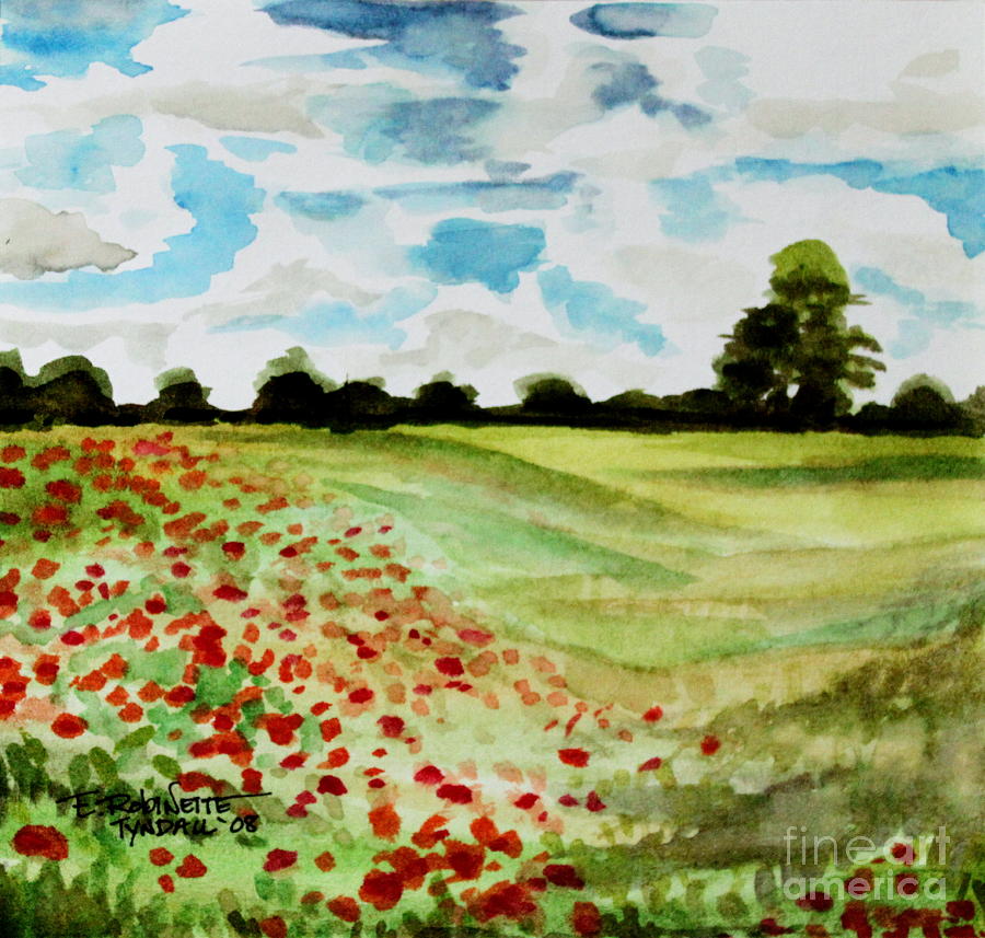Poppy Meadow Painting by Elizabeth Robinette Tyndall