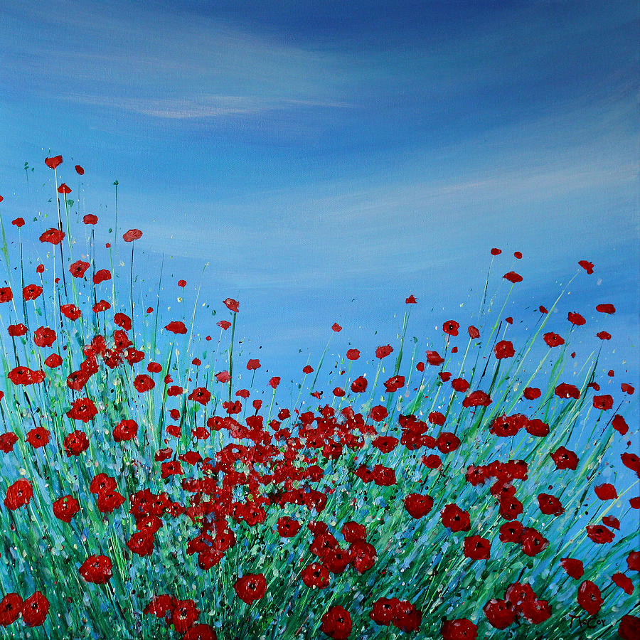 Poppy Meadow Painting by K McCoy - Fine Art America