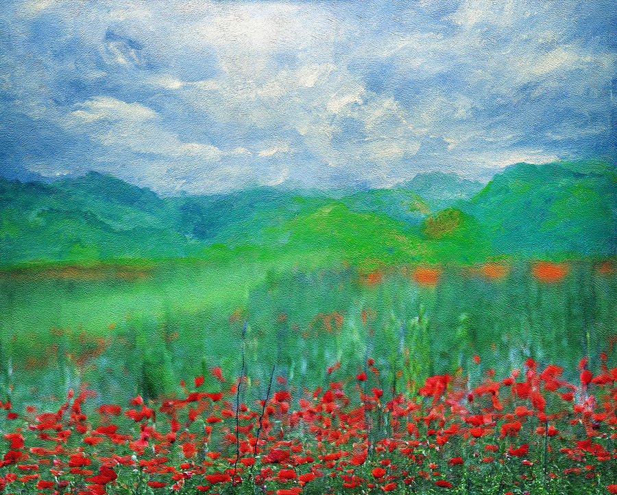 Impressionism Painting - Poppy Meadows by Georgiana Romanovna