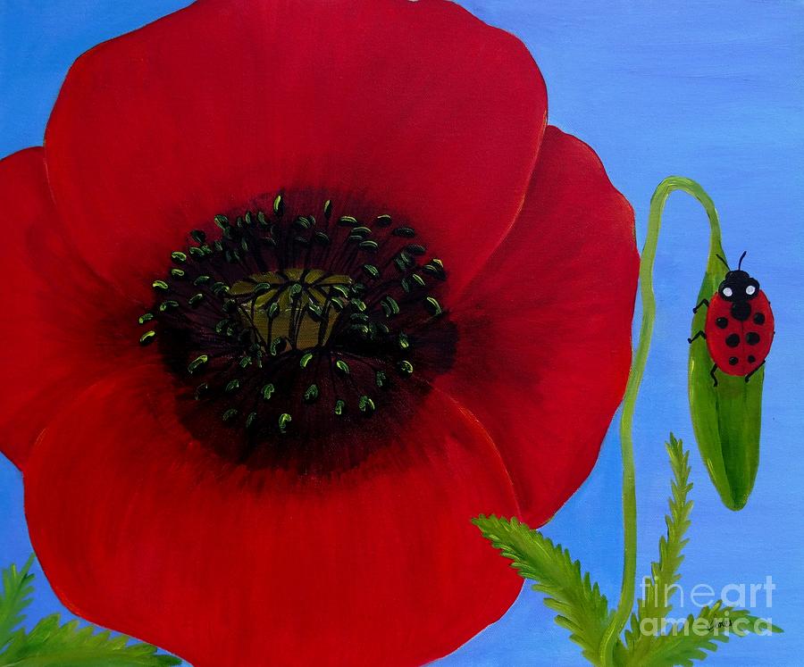 Poppy Power Painting by Karen Jane Jones Poppy Power Painting by Karen Jane Jones