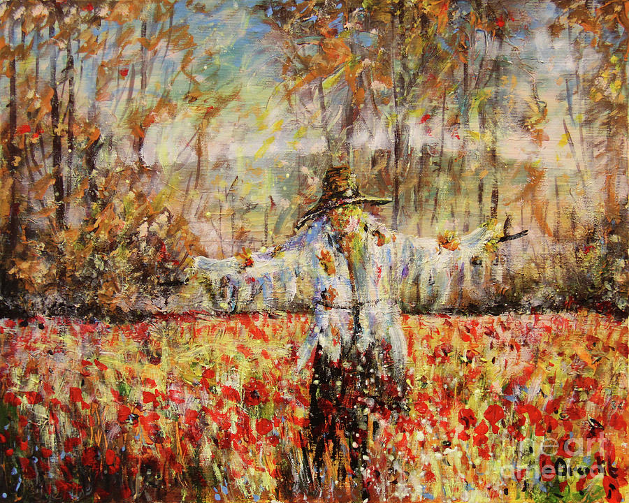 Poppy Scarecrow Painting by Dariusz Orszulik
