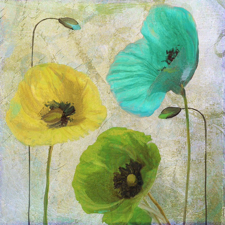 Poppy Shimmer I Painting by Mindy Sommers
