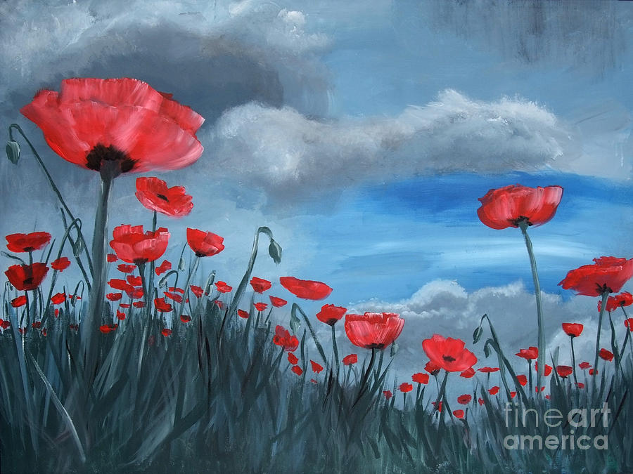 Flower Painting - Poppy Storm by Jamie Hartley