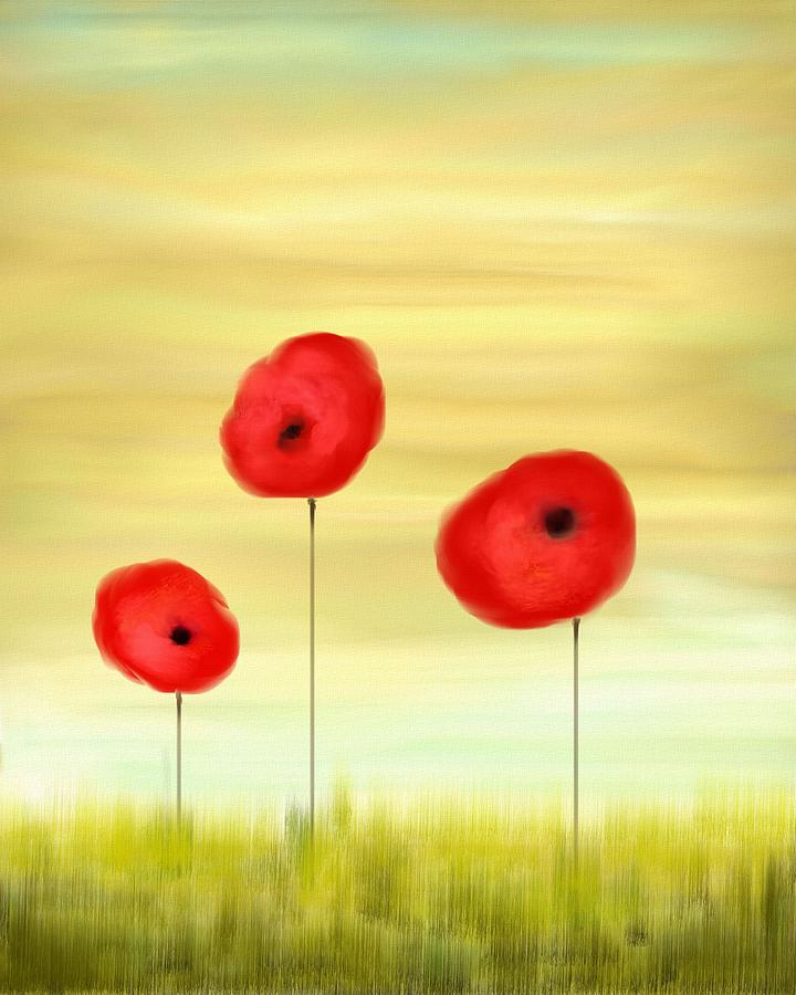 Poppy Digital Art - Poppy Sunset by Jenny Johnson