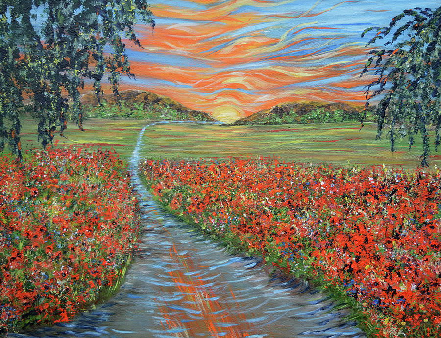 Flower Painting - Poppy Sunset by Kathy Symonds