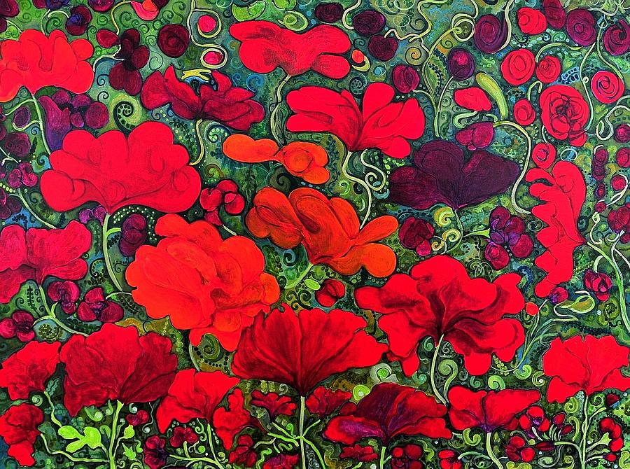 Abstract Painting - Poppy Tapistry by Michelle Peterlin