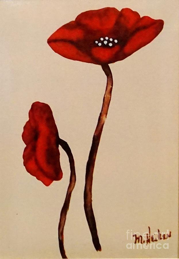 Poppy Two Painting by Marsha Heiken