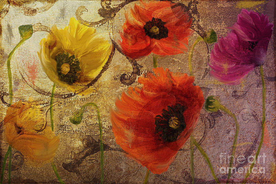 Poppy Waltz Painting by Mindy Sommers
